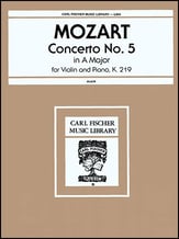 CONCERTO #5 IN A MAJ K219 VIOLIN SO cover